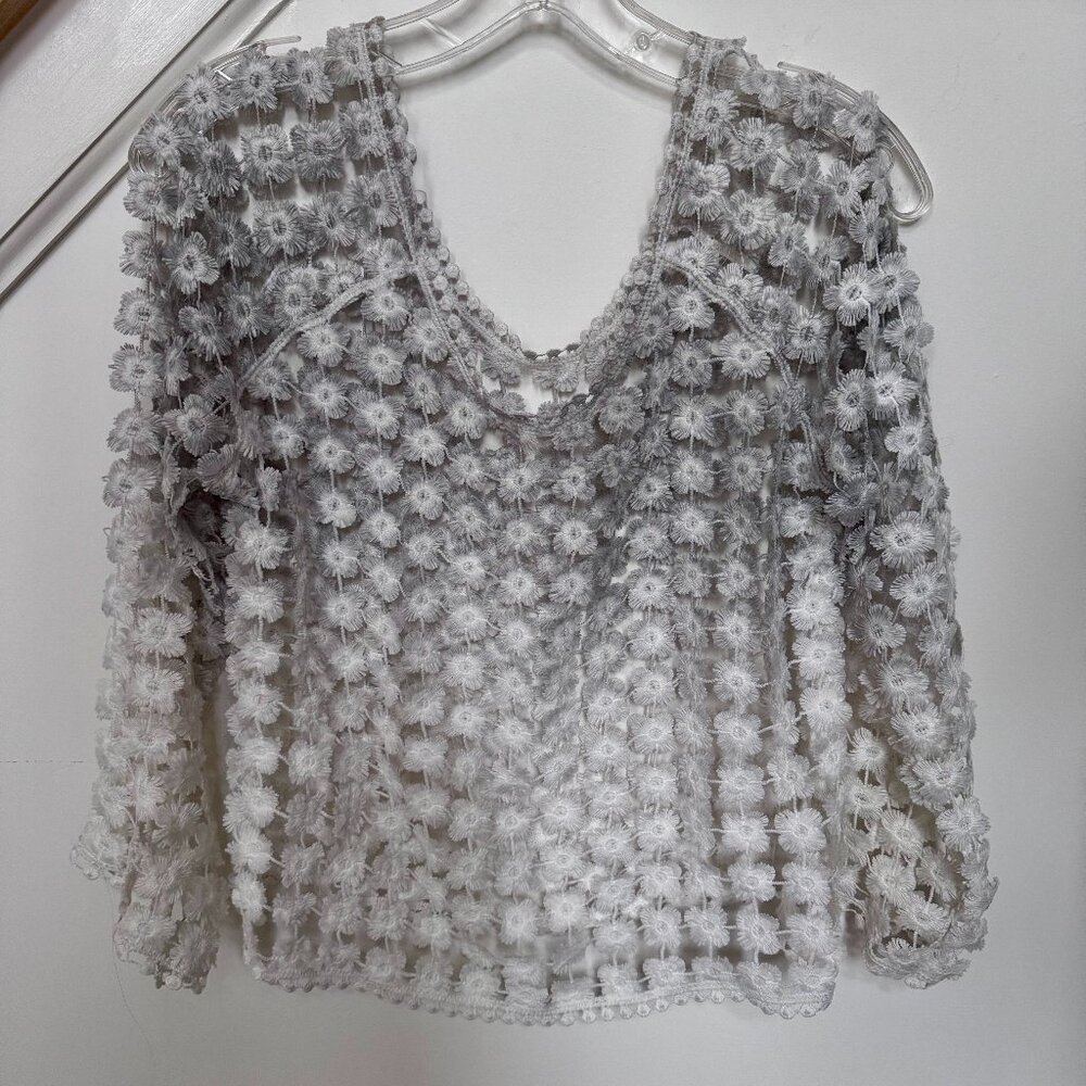 Ombre Floral Mesh Top
